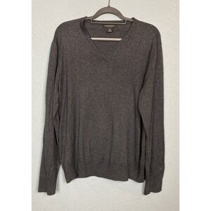 BANANA REPUBLIC Luxury Blend Men's XL Gray Silk/Cashmere‎ Blend V-Neck Sweater